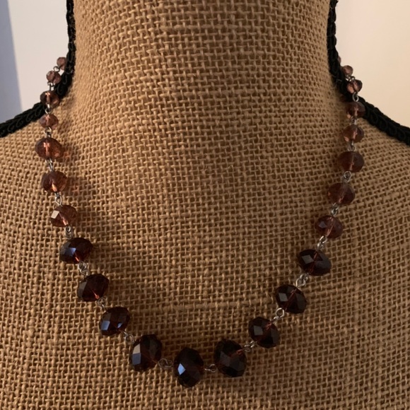 Faceted Amethyst Glass Cookie Lee Necklace - Picture 3 of 8